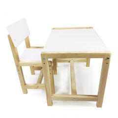 Детский растущий комплект стол и стул  Я САМ "Лофт" (Белый, Сосна) в Муравленко - muravlenko.mebel24.online | фото 2
