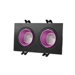 DK3072-BK+PI Встраиваемый светильник, IP 20, 10 Вт, GU5.3, LED, черный/розовый, пластик в Муравленко - muravlenko.mebel24.online | фото