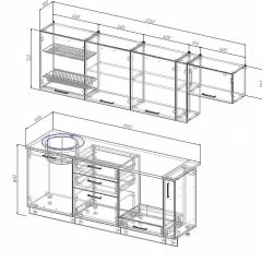 Кухонный гарнитур Лофт 2550 (Стол. 26мм) в Муравленко - muravlenko.mebel24.online | фото 2