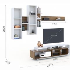 Гостиная Невио-2 + Комод 1д2в Дуб крафт золотой/Белый в Муравленко - muravlenko.mebel24.online | фото 2