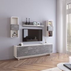 Гостиная Оскар мини (Сосна Белая Loft/Каспий темный) в Муравленко - muravlenko.mebel24.online | фото