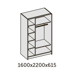 ИННЭС-5 Шкаф-купе 2-х дв. 1600 (2дв. Ф1 - венге) в Муравленко - muravlenko.mebel24.online | фото 2