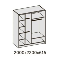 ИННЭС-5 Шкаф-купе 2-х дв. 2000 (2 дв. Ф3 - венге вст. экокожа корич) в Муравленко - muravlenko.mebel24.online | фото 2