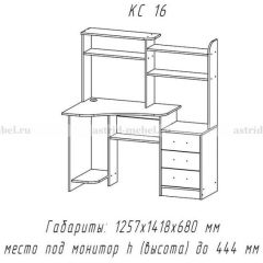 Компьютерный стол №16 (Анкор темныйанкор темный) в Муравленко - muravlenko.mebel24.online | фото