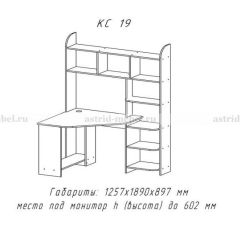 Компьютерный стол №19 (Анкор темный) в Муравленко - muravlenko.mebel24.online | фото 3
