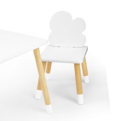 Комплект детской мебели стол и два стула Облачко (Белый/Белый/Береза) в Муравленко - muravlenko.mebel24.online | фото 1