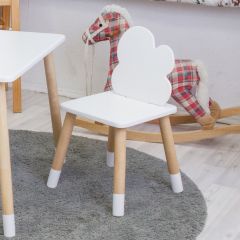 Комплект детской мебели стол и два стула Облачко (Белый/Белый/Береза) в Муравленко - muravlenko.mebel24.online | фото 3