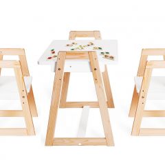 Комплект детской мебели стол и  два стула Я САМ "Лофт-Дуо" (Белый) в Муравленко - muravlenko.mebel24.online | фото