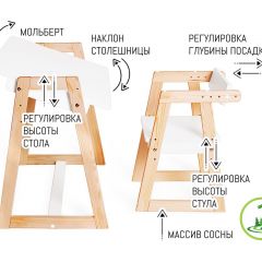 Комплект детской мебели стол и  два стула Я САМ "Лофт-Дуо" (Белый) в Муравленко - muravlenko.mebel24.online | фото 3