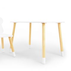 Комплект детской мебели стол и стул Корона (Белый/Белый/Береза) в Муравленко - muravlenko.mebel24.online | фото 2