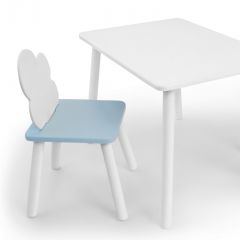 Комплект детской мебели стол и стул Облачко (Белый/Голубой/Белый) в Муравленко - muravlenko.mebel24.online | фото 1