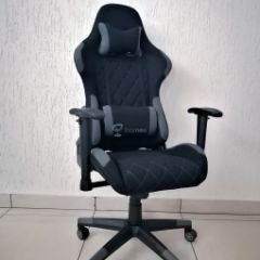 Кресло геймерское Barneo K-51 (черная ткань серые вставки) в Муравленко - muravlenko.mebel24.online | фото