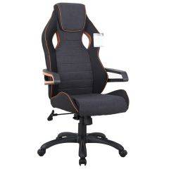 Кресло компьютерное BRABIX Techno Pro GM-003 (ткань черное/серое, вставки оранжевые) 531813 в Муравленко - muravlenko.mebel24.online | фото