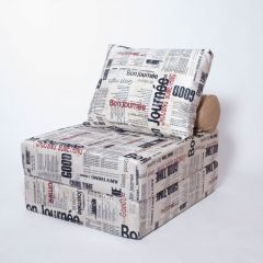 Кресло-кровать-пуф бескаркасное Прайм (Газета) в Муравленко - muravlenko.mebel24.online | фото