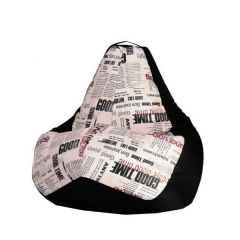 Кресло-мешок XL Газета-Black в Муравленко - muravlenko.mebel24.online | фото