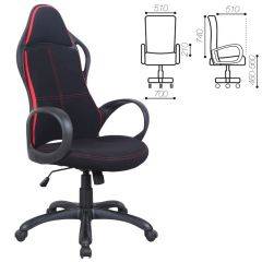 Кресло офисное BRABIX PREMIUM "Force EX-516" (ткань черное/вставки красные) 531571 в Муравленко - muravlenko.mebel24.online | фото 1