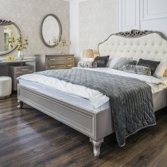 Кровать Мокко 1600 с мягким изголовьем + основание (серый камень) в Муравленко - muravlenko.mebel24.online | фото