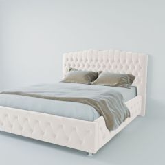 Кровать Нягань с ПМ 1200 (экокожа белая) в Муравленко - muravlenko.mebel24.online | фото 2