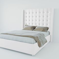 Кровать Венеция ЛЮКС с ПМ 1200 (экокожа белая) в Муравленко - muravlenko.mebel24.online | фото 2