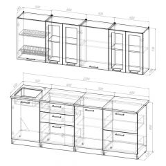 Кухонный гарнитур Лоретта компакт 2200 мм в Муравленко - muravlenko.mebel24.online | фото 2