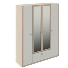 Шкаф 4 двери Глэдис М24 (ЯШС/Белый) в Муравленко - muravlenko.mebel24.online | фото