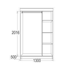 МИРАЖ 11 (1300) Шкаф для платья и белья в Муравленко - muravlenko.mebel24.online | фото 2