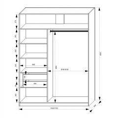 Шкаф-купе 1700 серии NEW CLASSIC K3+K3+B2+PL1 (2 ящика+1 штанга) профиль «Капучино» в Муравленко - muravlenko.mebel24.online | фото 3