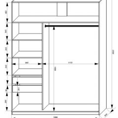 Шкаф-купе 1800 серии SOFT D1+D3+B2+PL1 (2 ящика+1штанга) профиль «Графит» в Муравленко - muravlenko.mebel24.online | фото 3