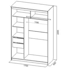 Шкаф-купе №19 Серия 3 Инфинити с зеркалами (1700) Ясень Анкор светлый в Муравленко - muravlenko.mebel24.online | фото 6