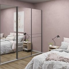 Шкаф-купе 2400 серии SOFT D4+D4+D4+B22+PL1 (по 2 ящика лев/прав+1штанга) профиль «Графит» в Муравленко - muravlenko.mebel24.online | фото