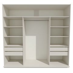 Шкаф-купе 2400 серии SOFT D4+D4+D4+B22+PL1 (по 2 ящика лев/прав+1штанга) профиль «Графит» в Муравленко - muravlenko.mebel24.online | фото 2