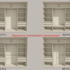 Шкаф-купе 2400 серии SOFT D4+D4+D4+B22+PL1 (по 2 ящика лев/прав+1штанга) профиль «Графит» в Муравленко - muravlenko.mebel24.online | фото 5