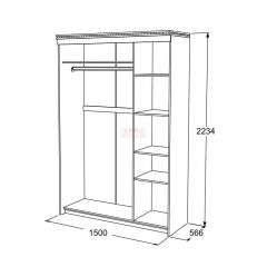 Шкаф-купе 3-х дверный Ольга-13 (1500) в Муравленко - muravlenko.mebel24.online | фото 2