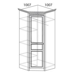 Шкаф угловой №183 "Лючия" Фасад зеркало (Угол 1007*1007) Дуб оксфорд в Муравленко - muravlenko.mebel24.online | фото 2