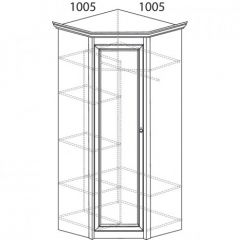 Шкаф угловой №662 "Флоренция" Фасад зеркало (угол 1005*1005) Дуб оксфорд в Муравленко - muravlenko.mebel24.online | фото 2