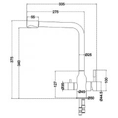 Смеситель д/кухни MELANA-F610304 Stello нерж.сталь, с переключателем на фильтр, однорычажный, сатин в Муравленко - muravlenko.mebel24.online | фото 4