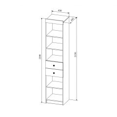 СКАНДИ СД450.1 Стеллаж 450 с ящ в Муравленко - muravlenko.mebel24.online | фото 2