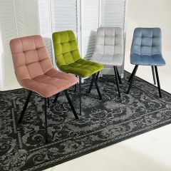 Стул CHILLI SQUARE BLUVEL-03 светло-серый, велюр / черный каркас М-City в Муравленко - muravlenko.mebel24.online | фото 5