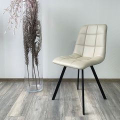Стул CHILLI SQUARE HK017-02 серо-бежевый, PU/ черный каркас М-City в Муравленко - muravlenko.mebel24.online | фото 2