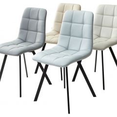 Стул CHILLI SQUARE HK017-02 серо-бежевый, PU/ черный каркас М-City в Муравленко - muravlenko.mebel24.online | фото 3