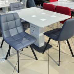 Стул CHILLI SQUARE HK017-09 серо-черничный, PU/ черный каркас М-City в Муравленко - muravlenko.mebel24.online | фото 6