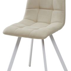 Стул CHILLI SQUARE UF860-01B бежевый, ткань/ белый каркас М-City в Муравленко - muravlenko.mebel24.online | фото