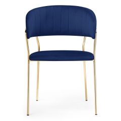 Стул на металлокаркасе Kamelia dark blue / gold в Муравленко - muravlenko.mebel24.online | фото 2