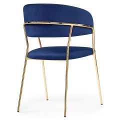 Стул на металлокаркасе Kamelia dark blue / gold в Муравленко - muravlenko.mebel24.online | фото 4