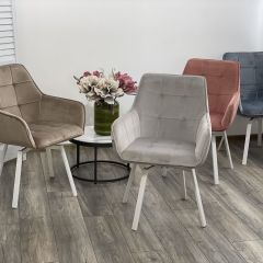 Стул MAVERICK 360 град. поворот. BLUVEL-40 BEIGE/ белый каркас, М-City в Муравленко - muravlenko.mebel24.online | фото 3