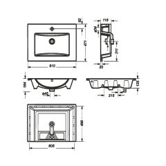 Умывальник мебельный "Quadro 60" Sanita Luxe в Муравленко - muravlenko.mebel24.online | фото 4