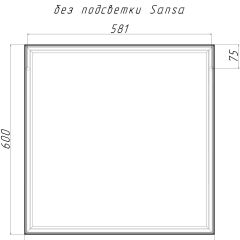 Зеркало Corsica 600х600 black без подсветки Sansa (SB1064Z) в Муравленко - muravlenko.mebel24.online | фото 4