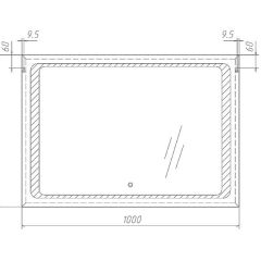 Зеркало Galaxy 100 alum с подсветкой Sansa (SG1008Z) в Муравленко - muravlenko.mebel24.online | фото 7