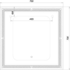 Зеркало Паликир 700х700 с подсветкой Домино (GL7051Z) в Муравленко - muravlenko.mebel24.online | фото 6