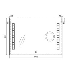 Зеркало Quadro 100 alum (линза) с подсветкой Sansa (SQL1030Z) в Муравленко - muravlenko.mebel24.online | фото 8